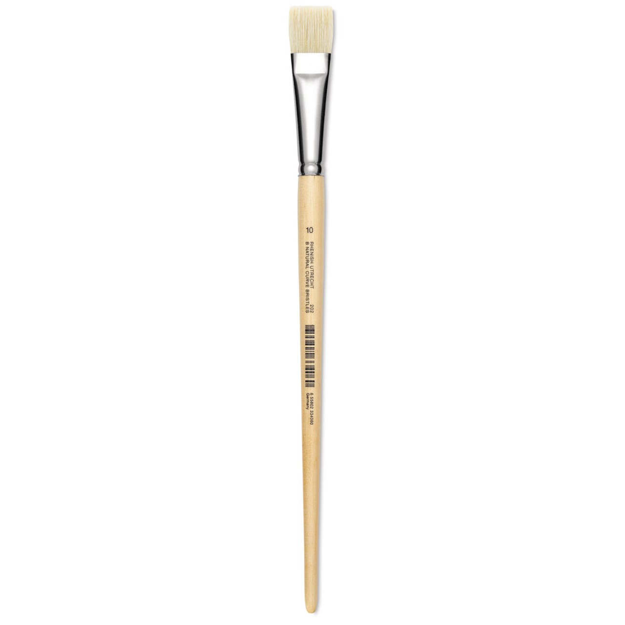 Utrecht Rhenish Pure Hog Bristle Brush - Bright, Size 10, Long Handle